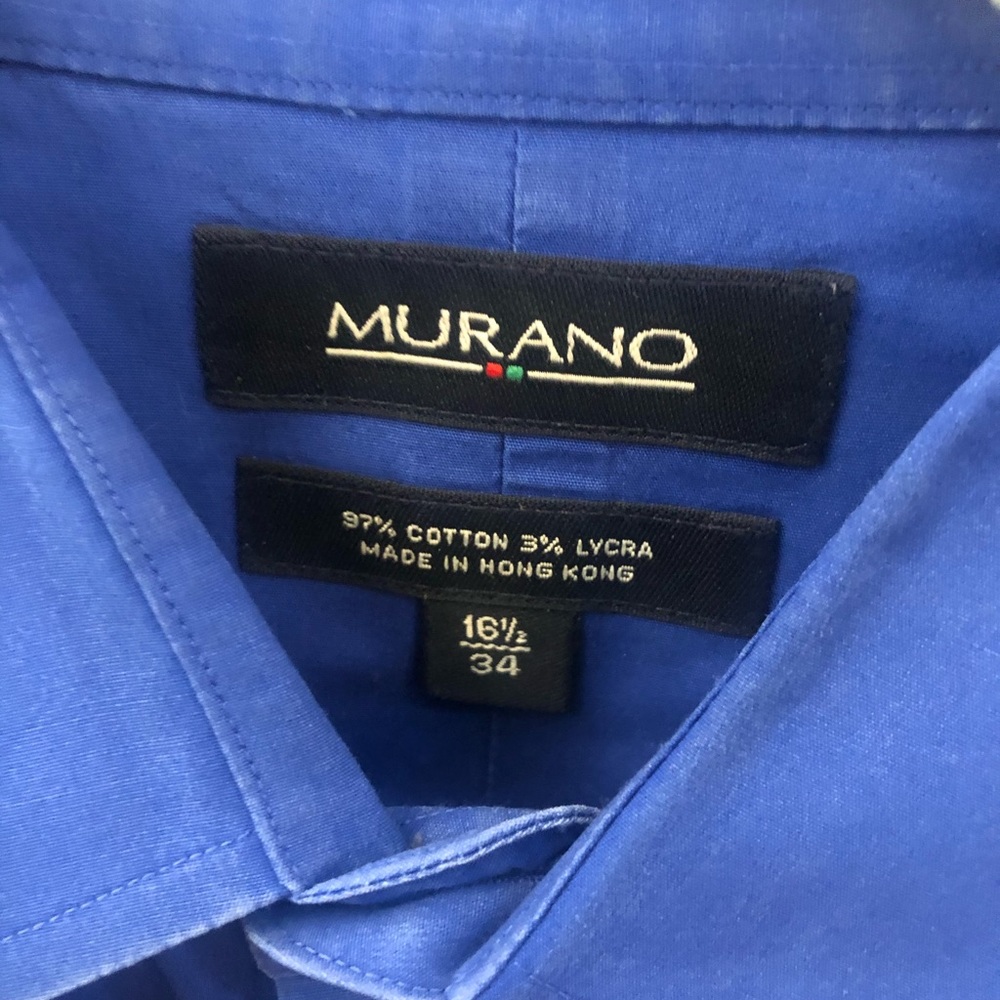 👕MURANO Dress Shirt XL 16 1/2 x 34 blue - Picture 2 of 2